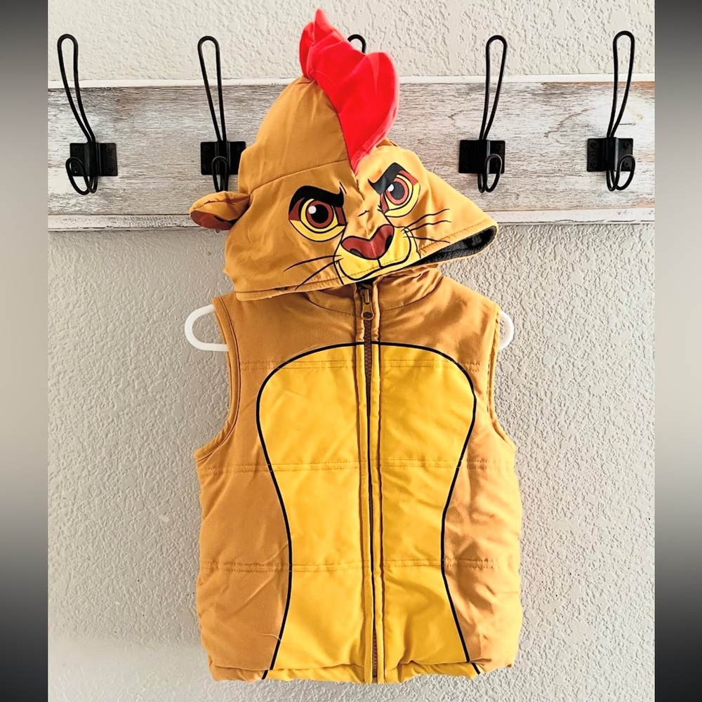 Disney Lion King Fleece Lined Hooded Vest Costume Toddler Size 2T Warm Outerwear